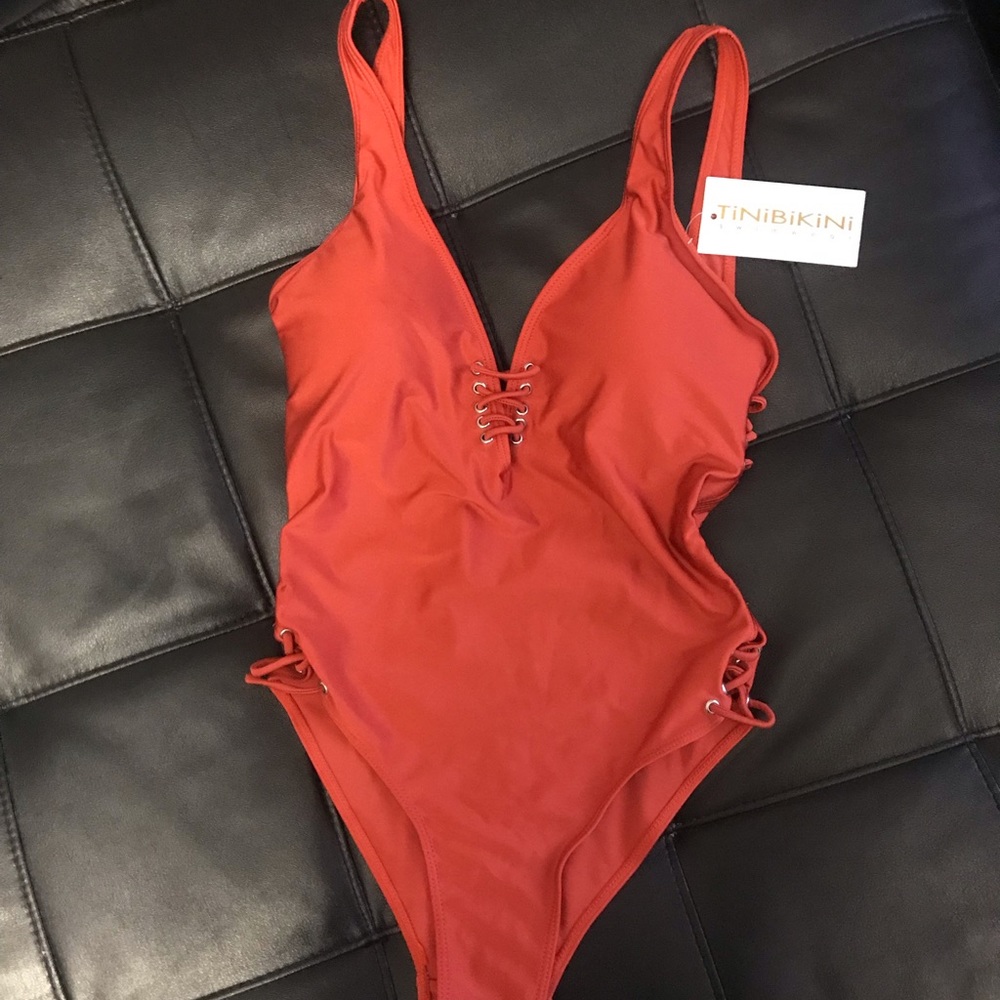 Orange One Piece Bathing Suit